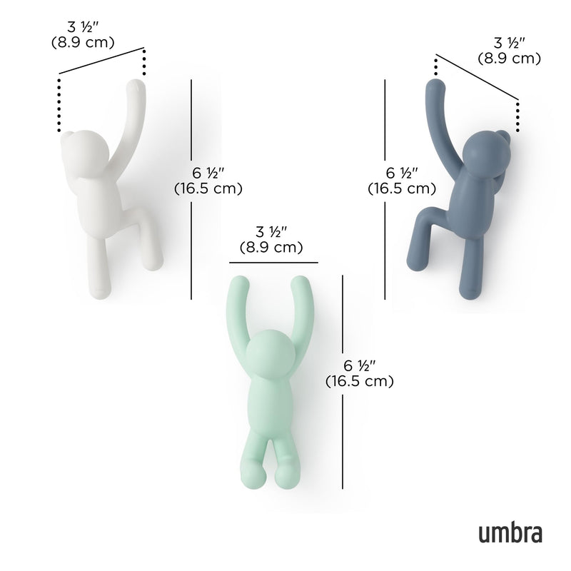 UMBRA - Buddy Wall Hooks, Set of 3 _ Assorted-3
