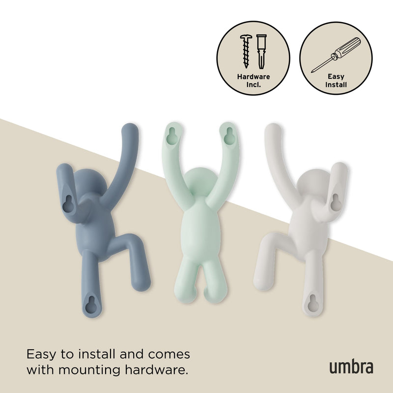 UMBRA - Buddy Wall Hooks, Set of 3 _ Assorted-3