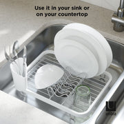 UMBRA - Sinkin Dish Rack _ White-Nickel