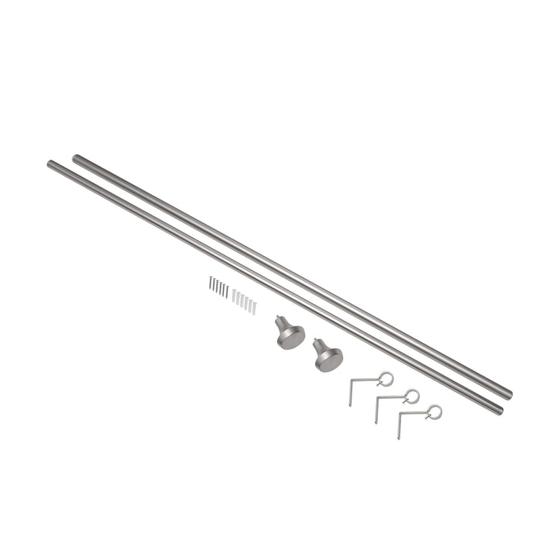 UMBRA - Ella Curtain Rod _ 72-144" (183-366 cm) / Nickel-Steel / 1" (2.5 cm)