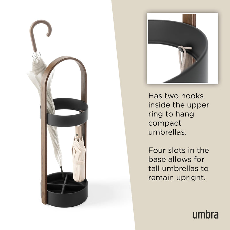 UMBRA - Bellwood Umbrella Stand _ Black-Walnut