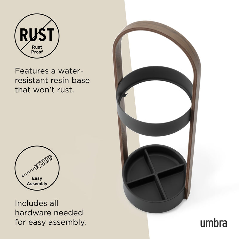 UMBRA - Bellwood Umbrella Stand _ Black-Walnut