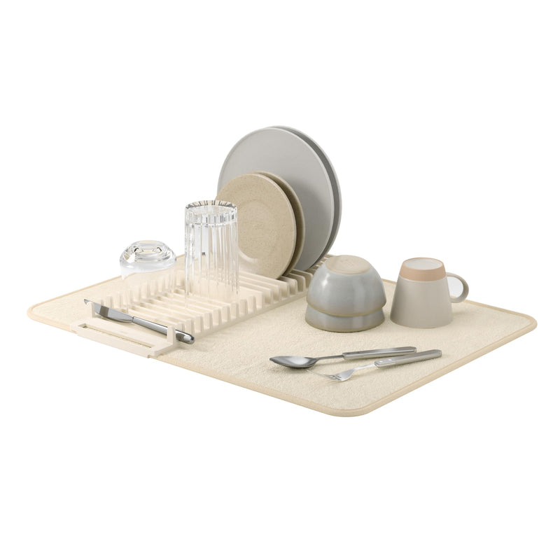UMBRA - UDry Dish Drying Rack with Mat _ Linen