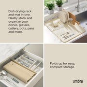 UMBRA - UDry Dish Drying Rack with Mat _ Linen