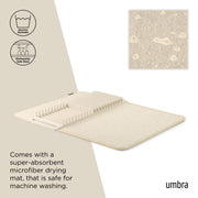 UMBRA - UDry Dish Drying Rack with Mat _ Linen