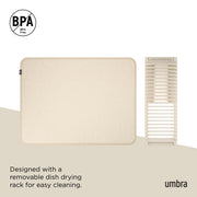 UMBRA - UDry Dish Drying Rack with Mat _ Linen