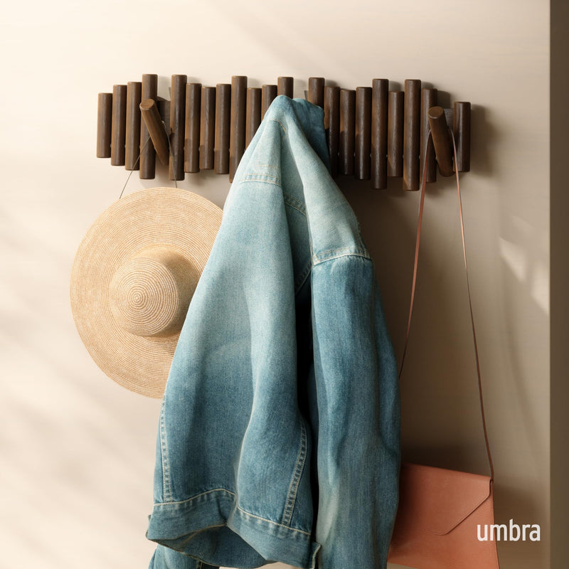 UMBRA - Picket 8 Wall Hook _ Aged-Walnut