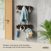 UMBRA - Picket 8 Wall Hook _ Aged-Walnut