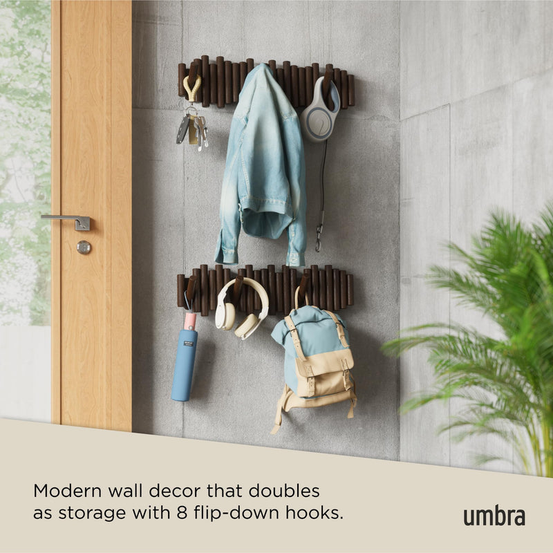 UMBRA - Picket 8 Wall Hook _ Aged-Walnut
