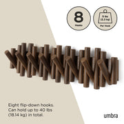 UMBRA - Picket 8 Wall Hook _ Aged-Walnut