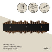 UMBRA - Picket 8 Wall Hook _ Aged-Walnut