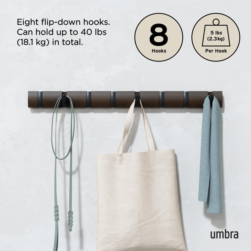 UMBRA - Flip 8 Wall Hook _ Black-Walnut
