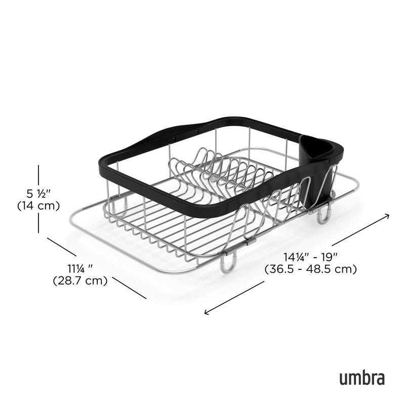 UMBRA - Sinkin Multi Use Dish Rack _ Black-Nickel