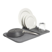 UMBRA - UDry Mini Dish Drying Rack with Mat _ Charcoal