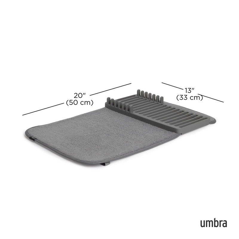 UMBRA - UDry Mini Dish Drying Rack with Mat _ Charcoal