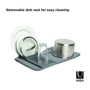 UMBRA - UDry Mini Dish Drying Rack with Mat _ Charcoal