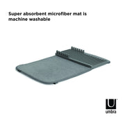 UMBRA - UDry Mini Dish Drying Rack with Mat _ Charcoal