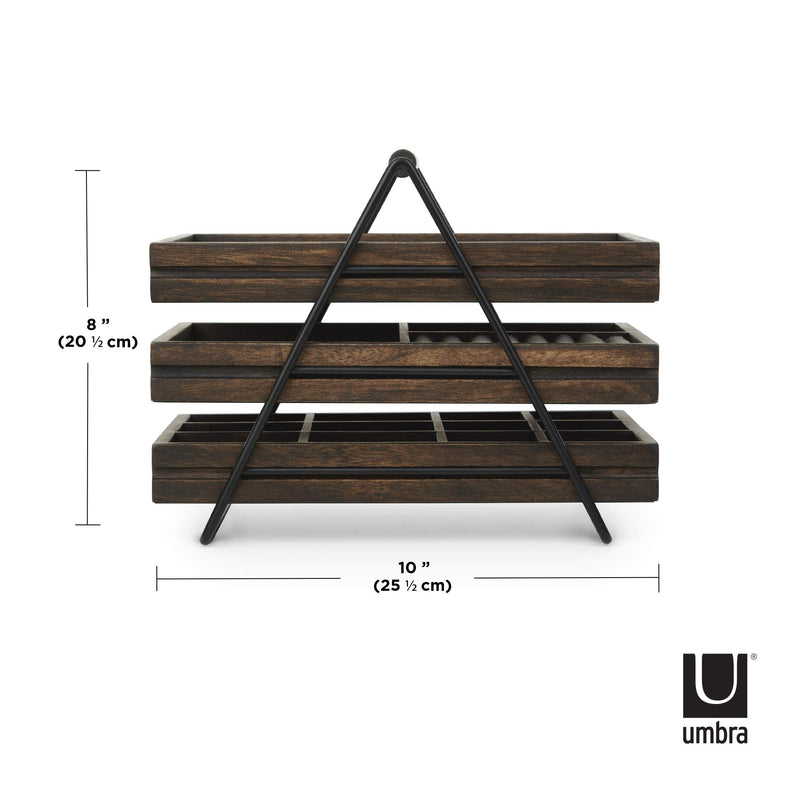 UMBRA - Terrace 3-Tier Jewelry Tray _ Black-Walnut