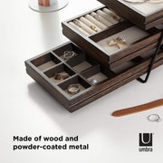 UMBRA - Terrace 3-Tier Jewelry Tray _ Black-Walnut