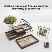 UMBRA - Terrace 3-Tier Jewelry Tray _ Black-Walnut