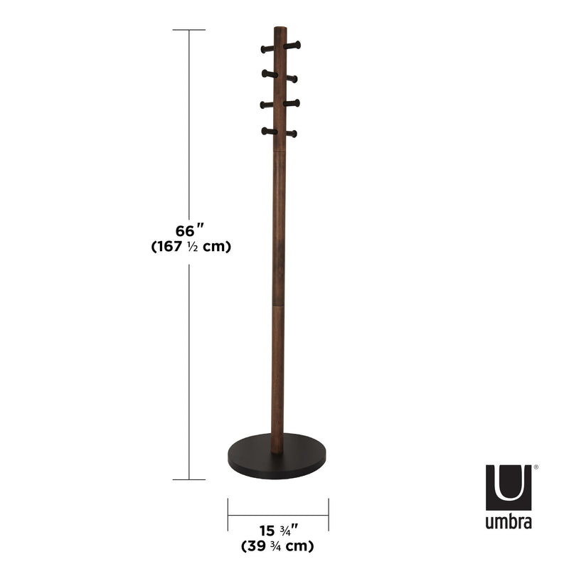UMBRA - Pillar Coat Rack _ Black-Walnut