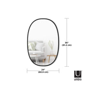 UMBRA - Hub Oval Wall Mirror _ Black / 24x36" (61x91 cm)