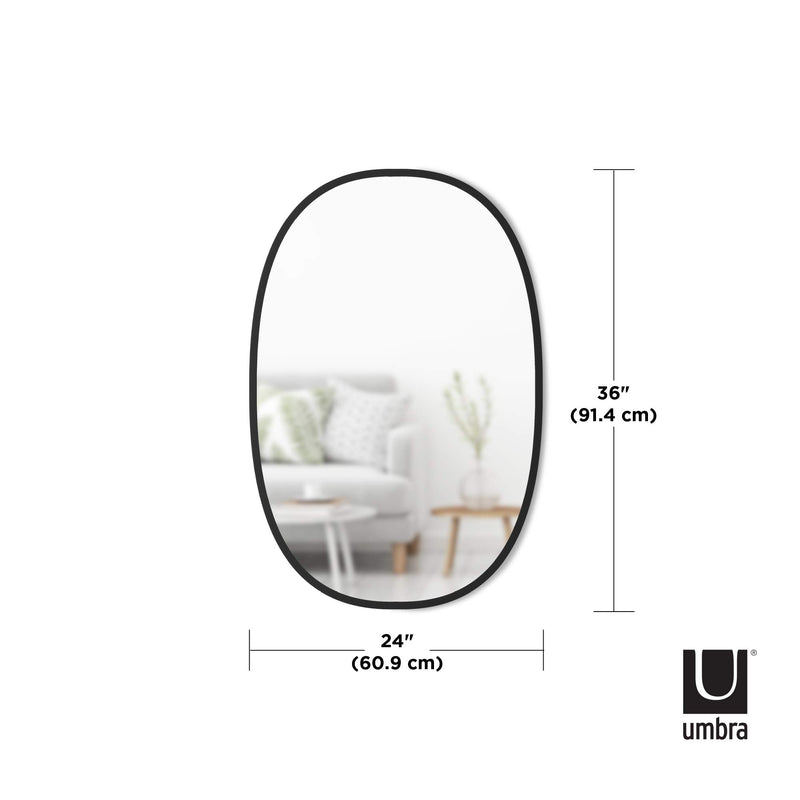 UMBRA - Hub Oval Wall Mirror _ Black / 24x36" (61x91 cm)