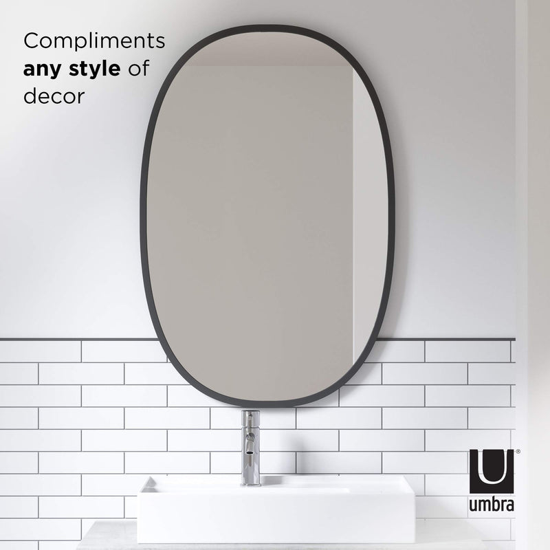 UMBRA - Hub Oval Wall Mirror _ Black / 24x36" (61x91 cm)