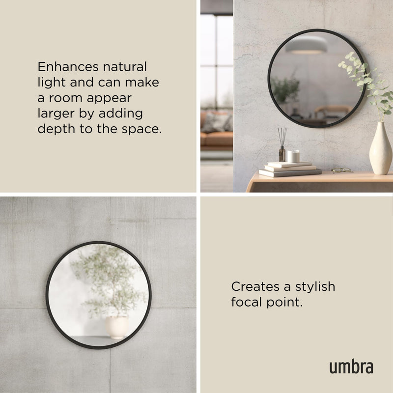 UMBRA - Hub Wall Mirror _ Black / 24" (61 cm)