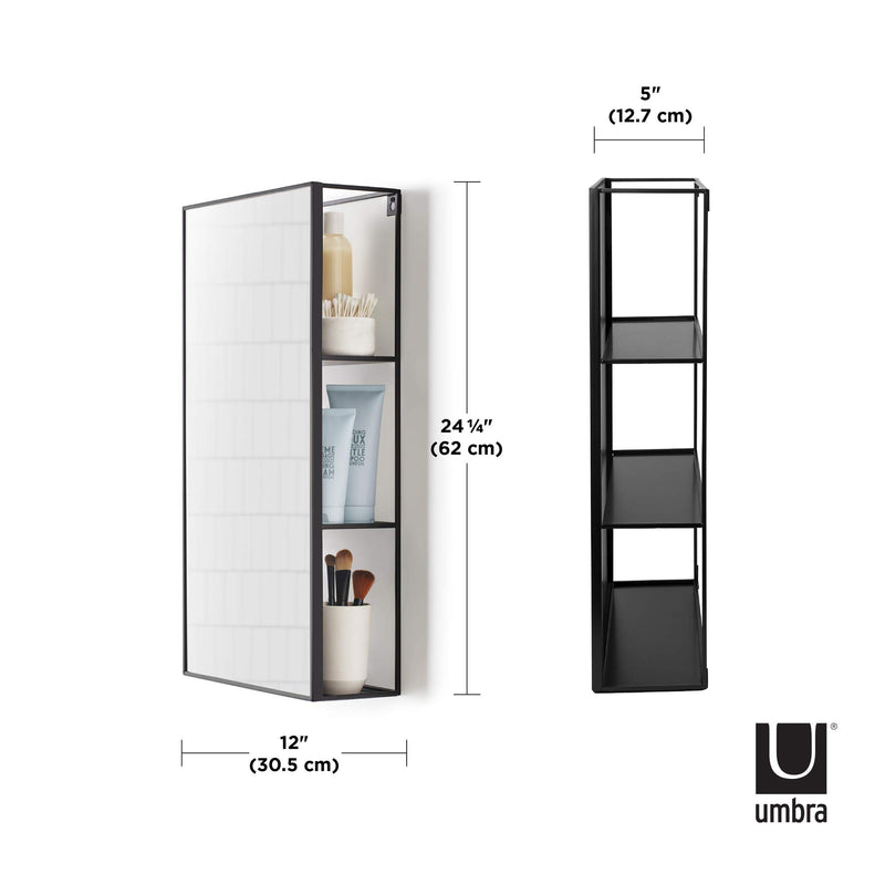UMBRA - Cubiko Wall & Storage Mirror _ Black