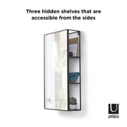 UMBRA - Cubiko Wall & Storage Mirror _ Black
