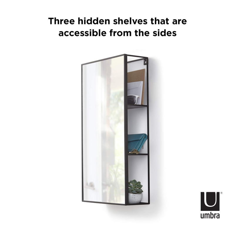 UMBRA - Cubiko Wall & Storage Mirror _ Black
