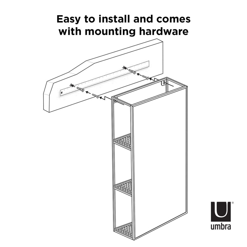 UMBRA - Cubiko Wall & Storage Mirror _ Black