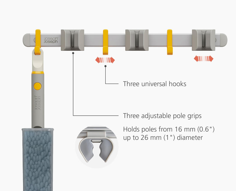 Joseph Joseph - CleanTech™ Wall-Mounted Pole & Tool Organizer