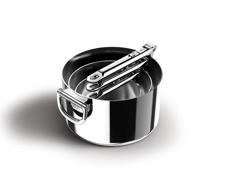 Joseph Joseph - SpaceSteel™ Set of 3 Sauce Pans with Lids