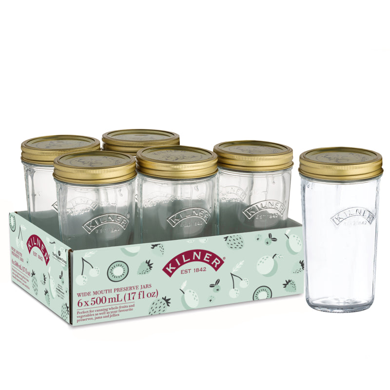 Kilner - Wide-Mouth Preserve Jars - 6pk