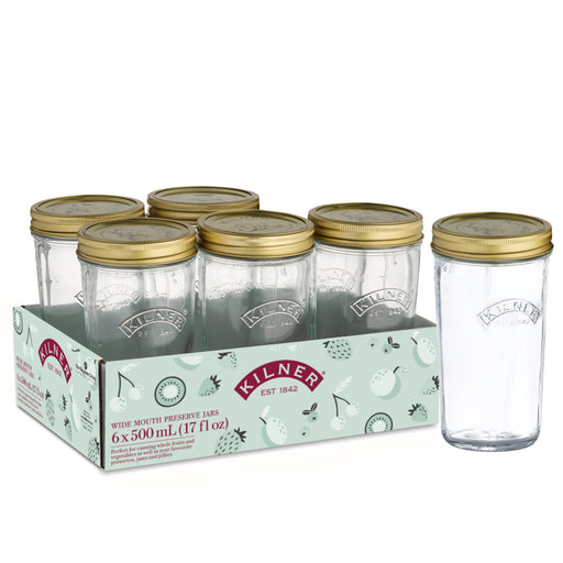 Kilner - Wide-Mouth Preserve Jars - 6pk