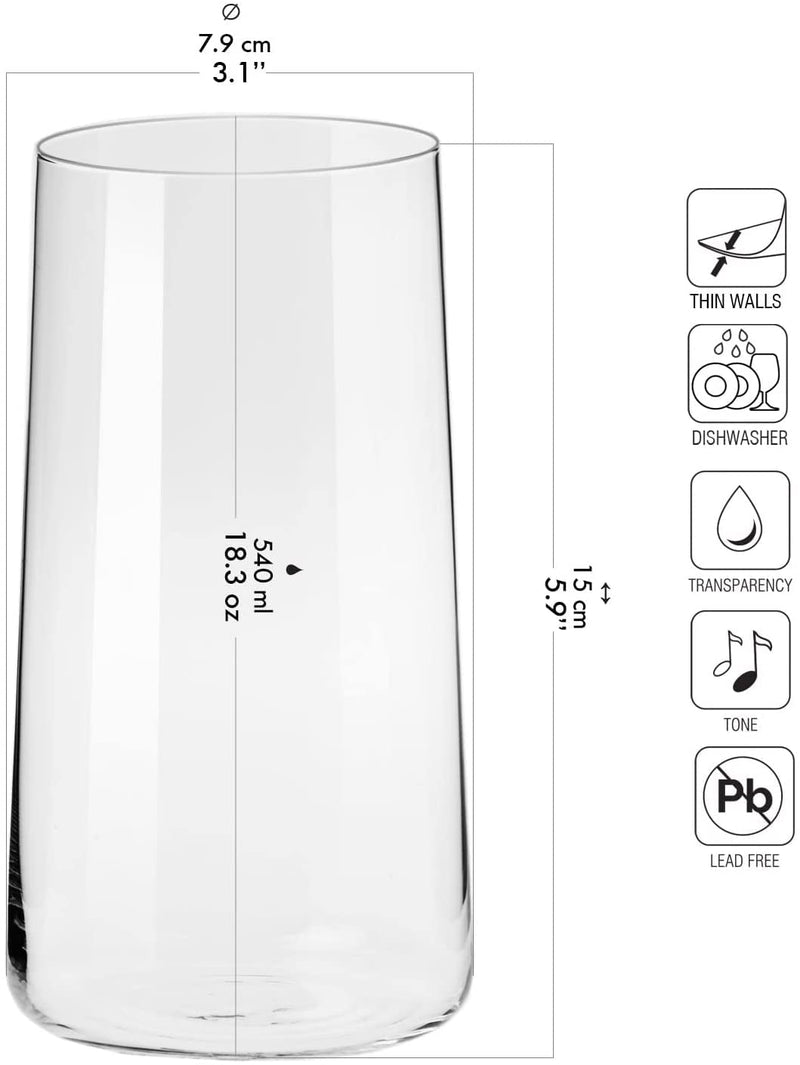 KROSNO - AVANTE-GARDE Glass Highball Set