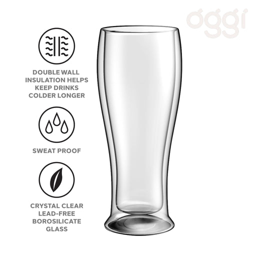 OGGI - Bar™ Double-Walled Beer Glasses