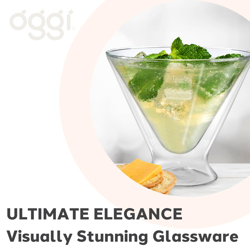 OGGI - Bar™ Double-Walled Martini Glasses