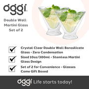 OGGI - Bar™ Double-Walled Martini Glasses