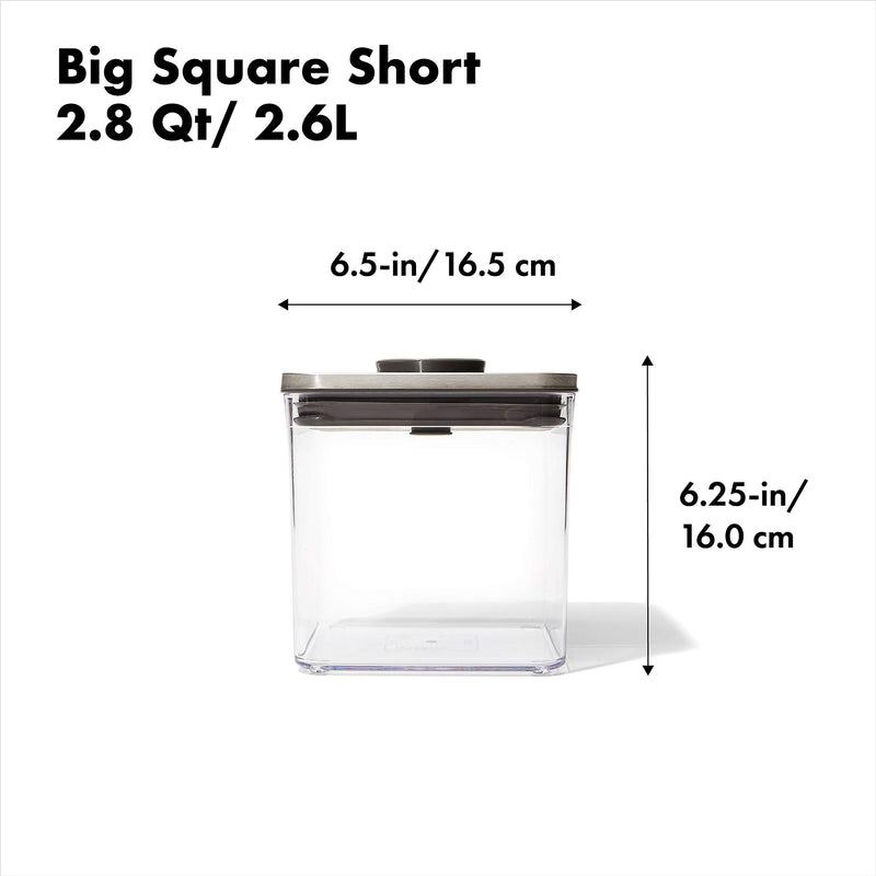 OXO - SteeL® POP 2.0 Big Square Short Container 2.6L