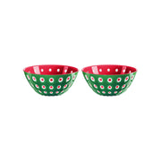 Guzzini - LE MURRINE - Bowls - Emerald Green White Red - 12 cm - Set of 2