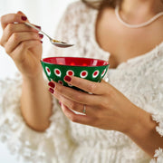 Guzzini - LE MURRINE - Bowls - Emerald Green White Red - 12 cm - Set of 2