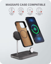 Alogic - Qi 3-in-1 Wireless Charging Stand for iPhone, Watch & AirPods � Black