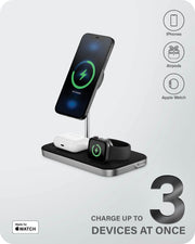 Alogic - Qi 3-in-1 Wireless Charging Stand for iPhone, Watch & AirPods � Black