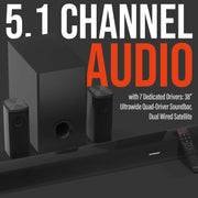 Hypergear - Home Theatre System 5.1 Bluetooth 90W with Soundbar, Subwoofer & Remote