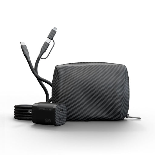 Hypergear - Charging Kit 3-in-1 � 30W Wall Charger + 6ft Cable + Pouch � Black