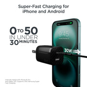 Hypergear - Charging Kit 3-in-1 � 30W Wall Charger + 6ft Cable + Pouch � Black