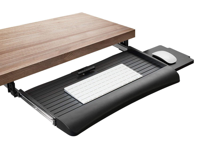 Mount-IT - Under-Desk Keyboard Tray with Gel Wrist Pad � Black